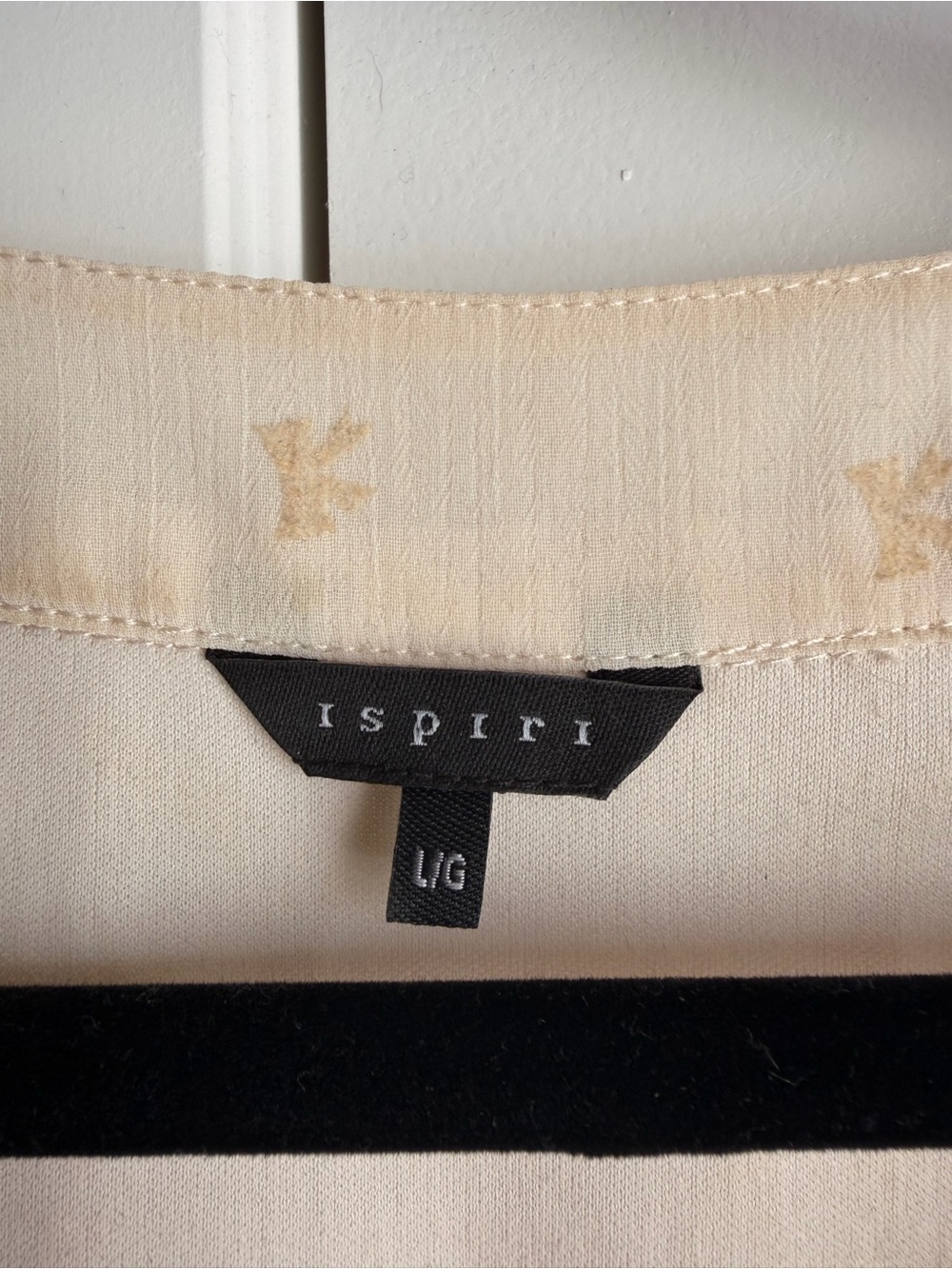 Spirit Light Cream Tie-Neck Sheer Blouse - Picture 3 of 4
